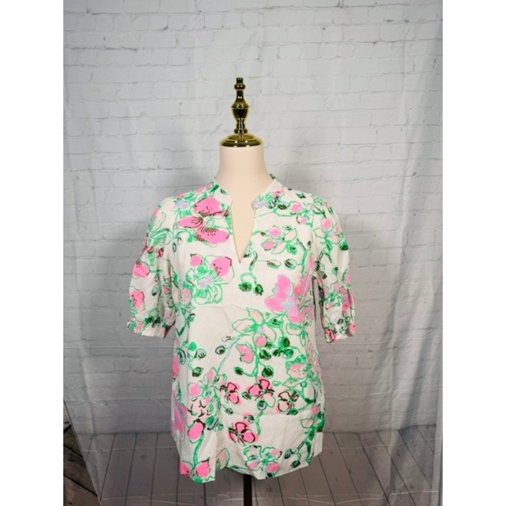 NWT Lilly Pulitzer Brinelle Top Oversized Orchids on the Avenue S